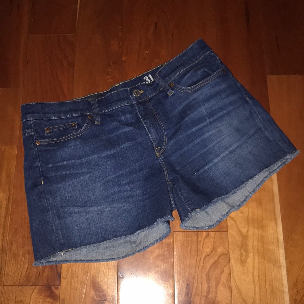 J crew stretch denim shorts